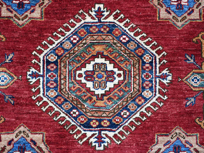 Red 8'3" x 9'9" Tribal & Geometric Hand knotted Wool Rug - Sku: O021245