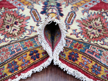 Red 8'1" x 9'8" Tribal & Geometric Hand knotted Wool Rug - Sku: O021249