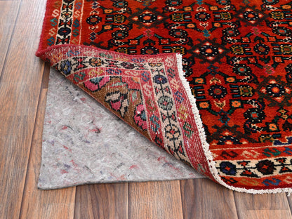 Tribal & Geometric hand-knotted wool runner in Red & Ivory, 2'8" x 9'7" — SKU O02124 (view 3)