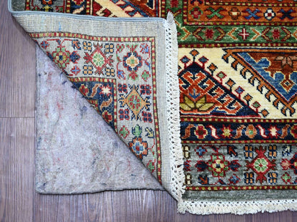 Grey 8'0" x 9'7" Tribal & Geometric Hand knotted Wool Rug - Sku: O021250