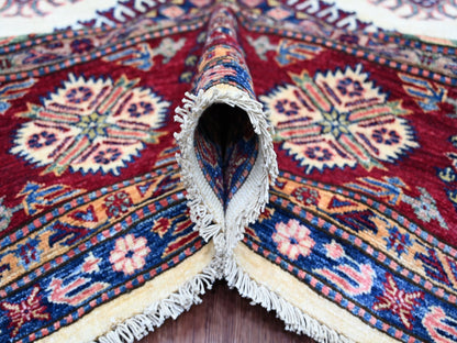 Ivory 8'7" x 11'11" Tribal & Geometric Hand knotted Wool Rug - Sku: O021256