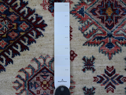 Kazak Tribal & Geometric hand-knotted wool rug in Ivory & Red, 8'7" x 11'11" — SKU O021256 (view 7)