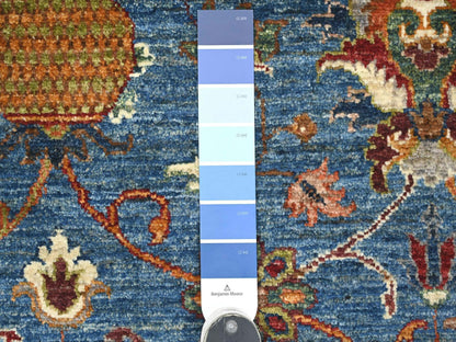 Blue 8'10" x 11'10" Tribal & Geometric Hand knotted Wool Rug - Sku: O021260