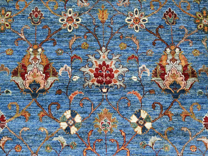 Blue 8'10" x 11'10" Tribal & Geometric Hand knotted Wool Rug - Sku: O021260