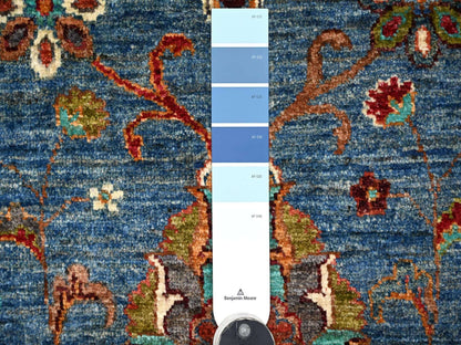 Blue 9'1" x 12'2" Tribal & Geometric Hand knotted Wool Rug - Sku: O021262