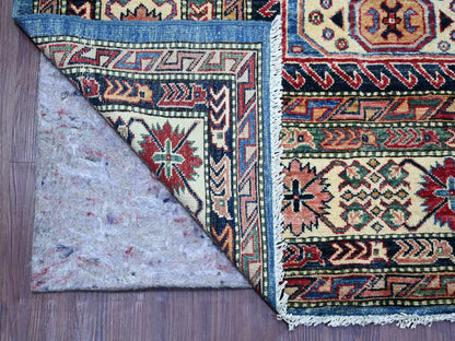 Blue 8'2" x 9'11" Tribal & Geometric Hand knotted Wool Rug - Sku: O021264