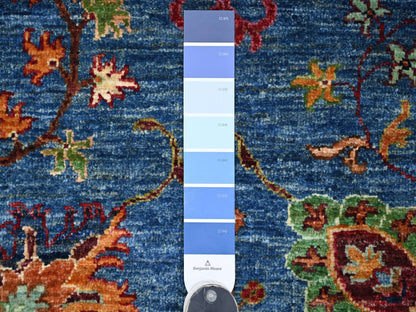 Blue 9'0" x 11'11" Tribal & Geometric Hand knotted Wool Rug - Sku: O021265