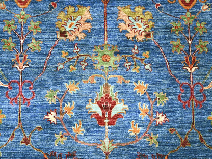 Blue 9'0" x 11'11" Tribal & Geometric Hand knotted Wool Rug - Sku: O021265