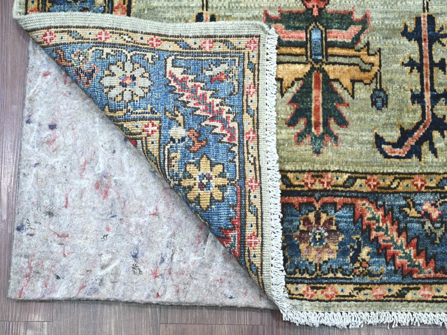 Green 3'1" x 15'9" Tribal & Geometric Hand knotted Wool Rug - Sku: O021266