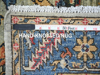 Green 3'1" x 15'9" Tribal & Geometric Hand knotted Wool Rug - Sku: O021266