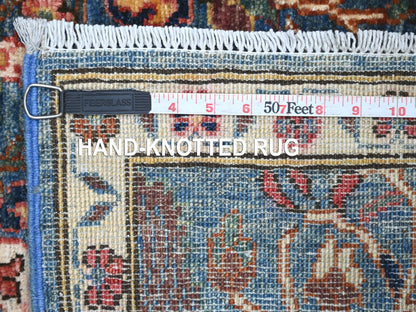 Blue 2'7" x 12'10" Tribal & Geometric Hand knotted Wool Rug - Sku: O021267