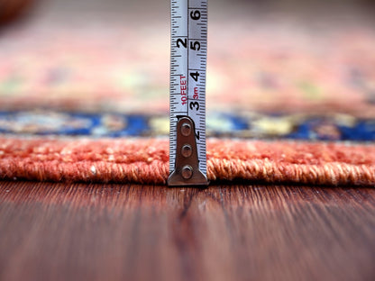 Peshawar Tribal & Geometric hand-knotted wool runner in Red & Blue, 3'2" x 11'6" — SKU O021268 (view 5)