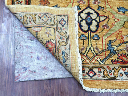 Peshawar Tribal & Geometric hand-knotted wool runner in Yellow & Gray, 3'1" x 11'5" — SKU O021269 (view 2)