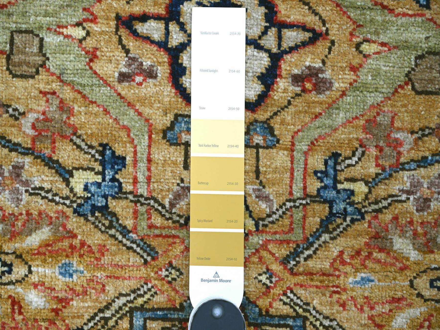 Peshawar Tribal & Geometric hand-knotted wool runner in Yellow & Gray, 3'1" x 11'5" — SKU O021269 (view 3)
