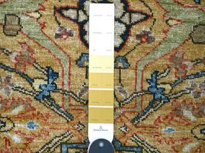 Peshawar Tribal & Geometric hand-knotted wool runner in Yellow & Gray, 3'1" x 11'5" — SKU O021269 (view 3)