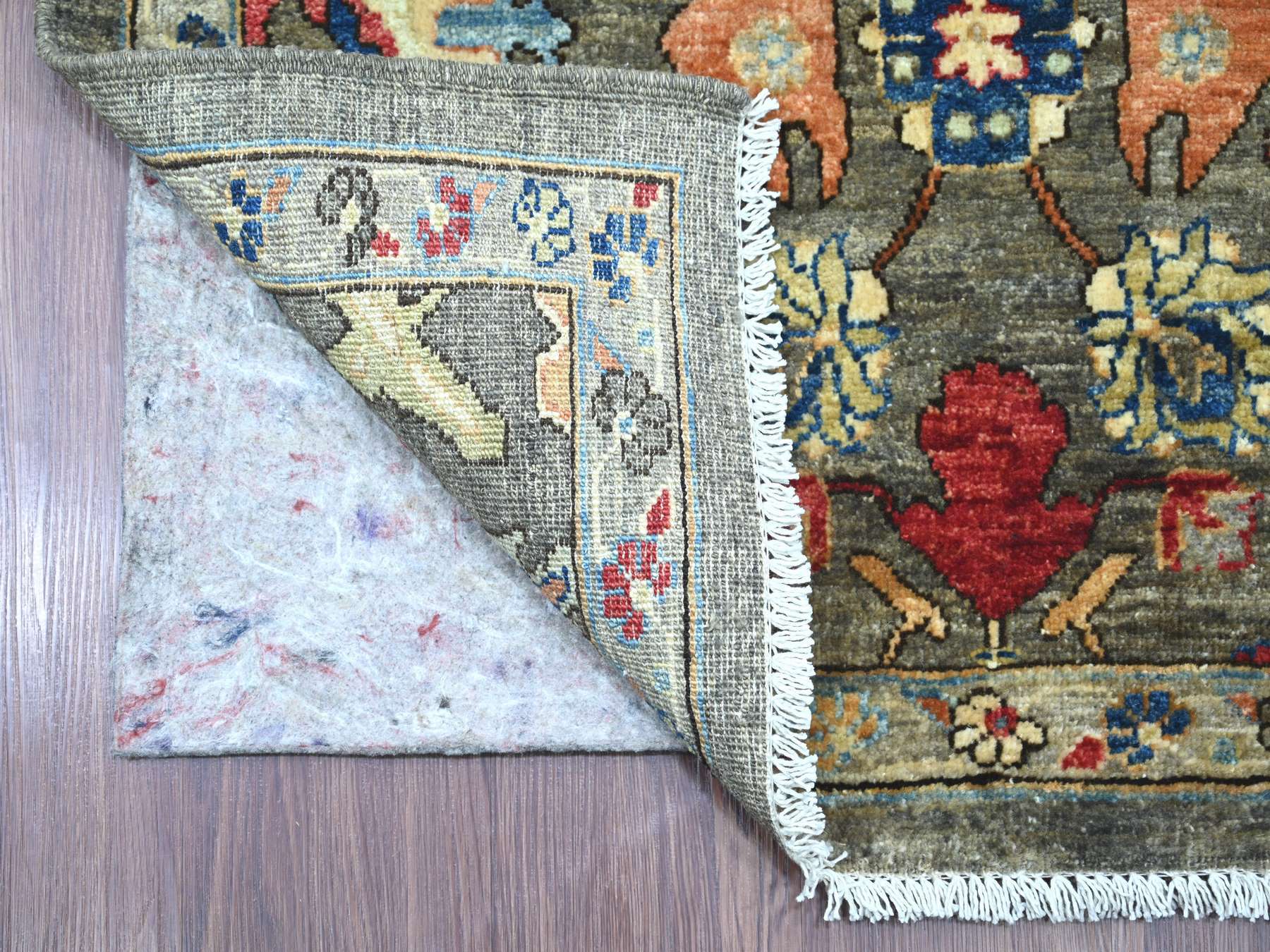 Brown 3'1" x 17'7" Tribal & Geometric Hand knotted Wool Rug - Sku: O021270