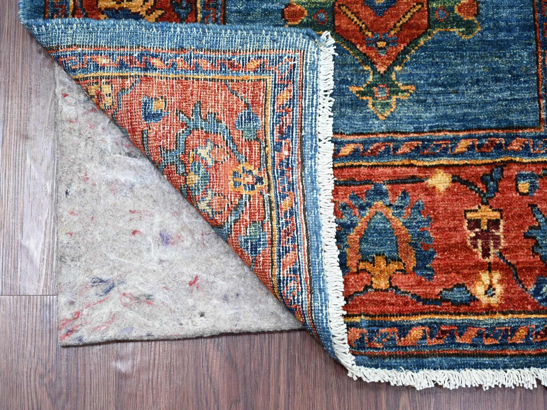 Blue 2'9" x 10'2" Tribal & Geometric Hand knotted Wool Rug - Sku: O021273