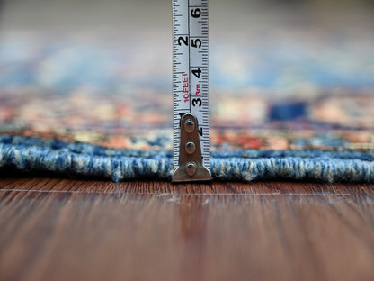 Blue 2'8" x 9'7" Tribal & Geometric Hand knotted Wool Rug - Sku: O021277