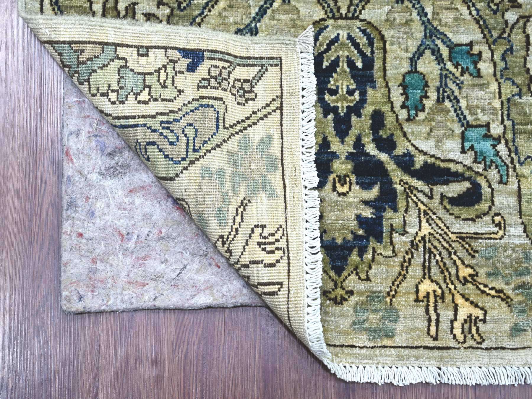 Grey 2'7" x 14'2" Tribal & Geometric Hand knotted Wool Rug - Sku: O021280