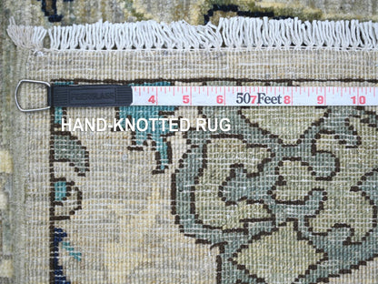 Tribal & Geometric hand-knotted wool runner in Gray, 2'7" x 14'2" — SKU O021280 (view 6)
