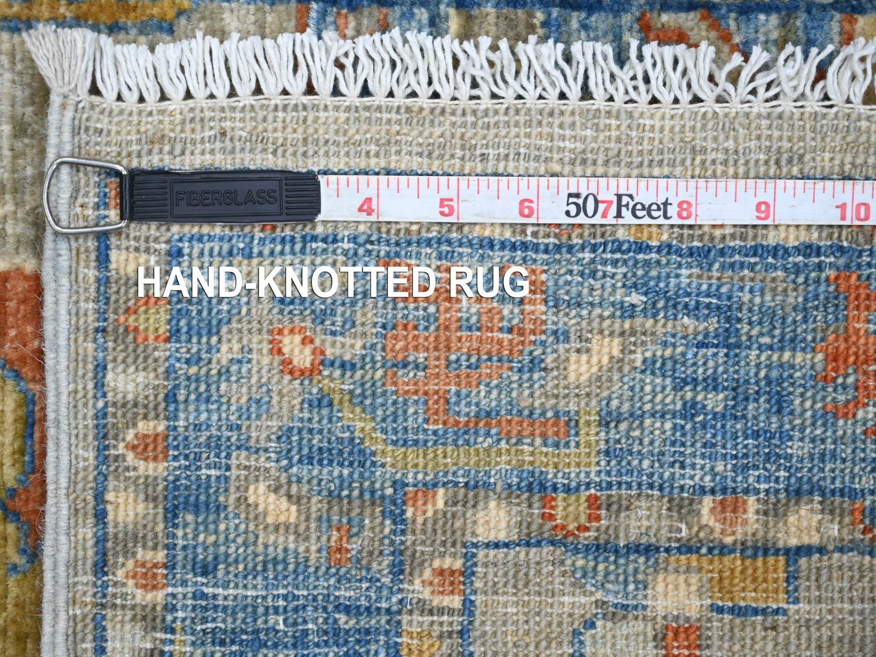Peshawar Oushak hand-knotted wool runner in Gray & Blue, 2'7" x 5'10" — SKU O021282 (view 6)