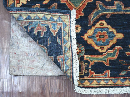 Blue 2'1" x 6'0" Tribal & Geometric Hand knotted Wool Rug - Sku: O021283
