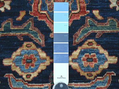 Blue 2'1" x 6'0" Tribal & Geometric Hand knotted Wool Rug - Sku: O021283