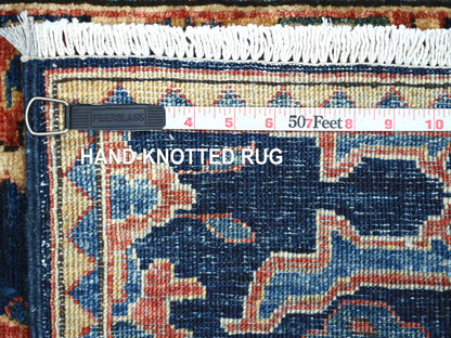 Blue 2'1" x 6'0" Tribal & Geometric Hand knotted Wool Rug - Sku: O021283