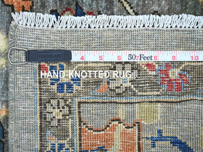 Heriz Tribal & Geometric hand-knotted wool runner in Gray & Brown, 2'11" x 15'11" — SKU O021284 (view 6)