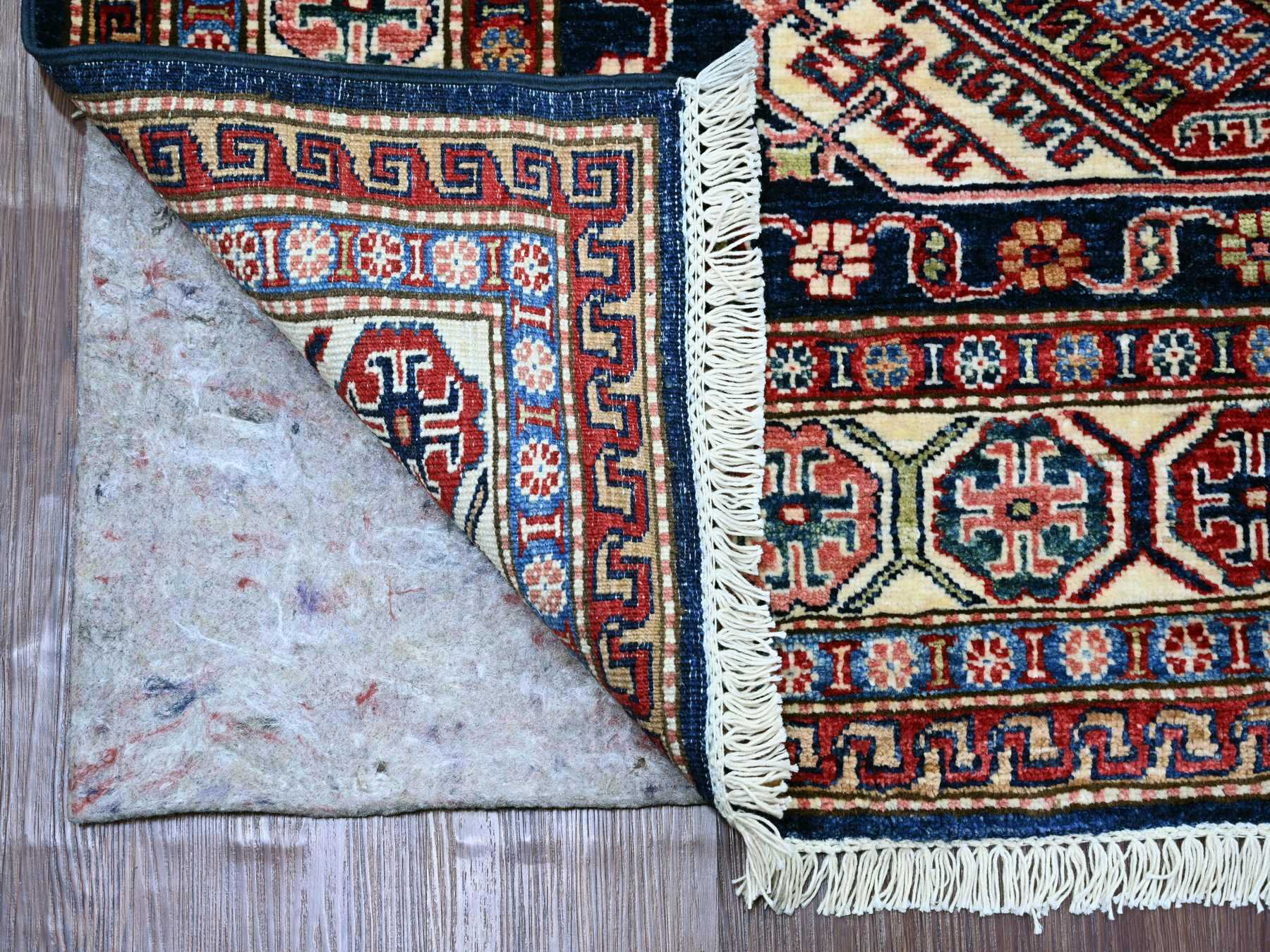 Blue 5'11" x 8'7" Tribal & Geometric Hand knotted Wool Rug - Sku: O021285