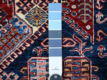 Blue 5'11" x 8'7" Tribal & Geometric Hand knotted Wool Rug - Sku: O021285