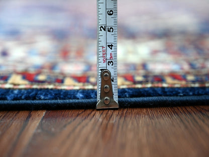 Blue 5'11" x 8'7" Tribal & Geometric Hand knotted Wool Rug - Sku: O021285
