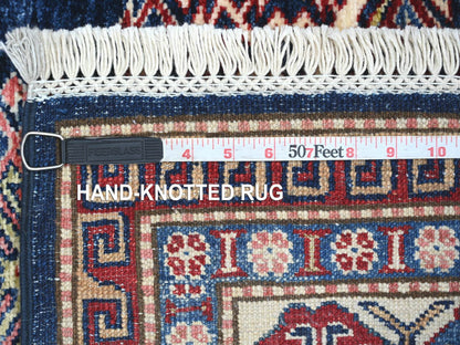 Blue 5'11" x 8'7" Tribal & Geometric Hand knotted Wool Rug - Sku: O021285