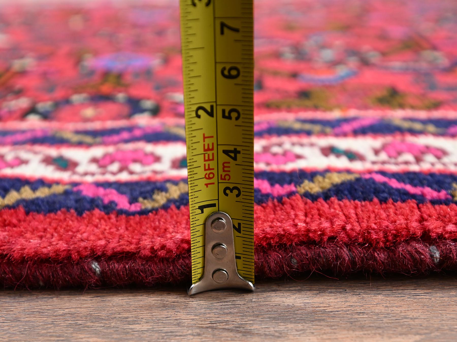 Hamadan Tribal & Geometric hand-knotted wool runner in Red & Ivory, 2'5" x 6'1" — SKU O02128 (view 6)
