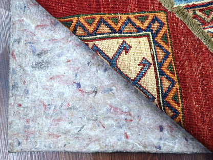 Kazak Kazak hand-knotted wool rug in Red, 6'6" x 6'6" — SKU O021290 (view 2)