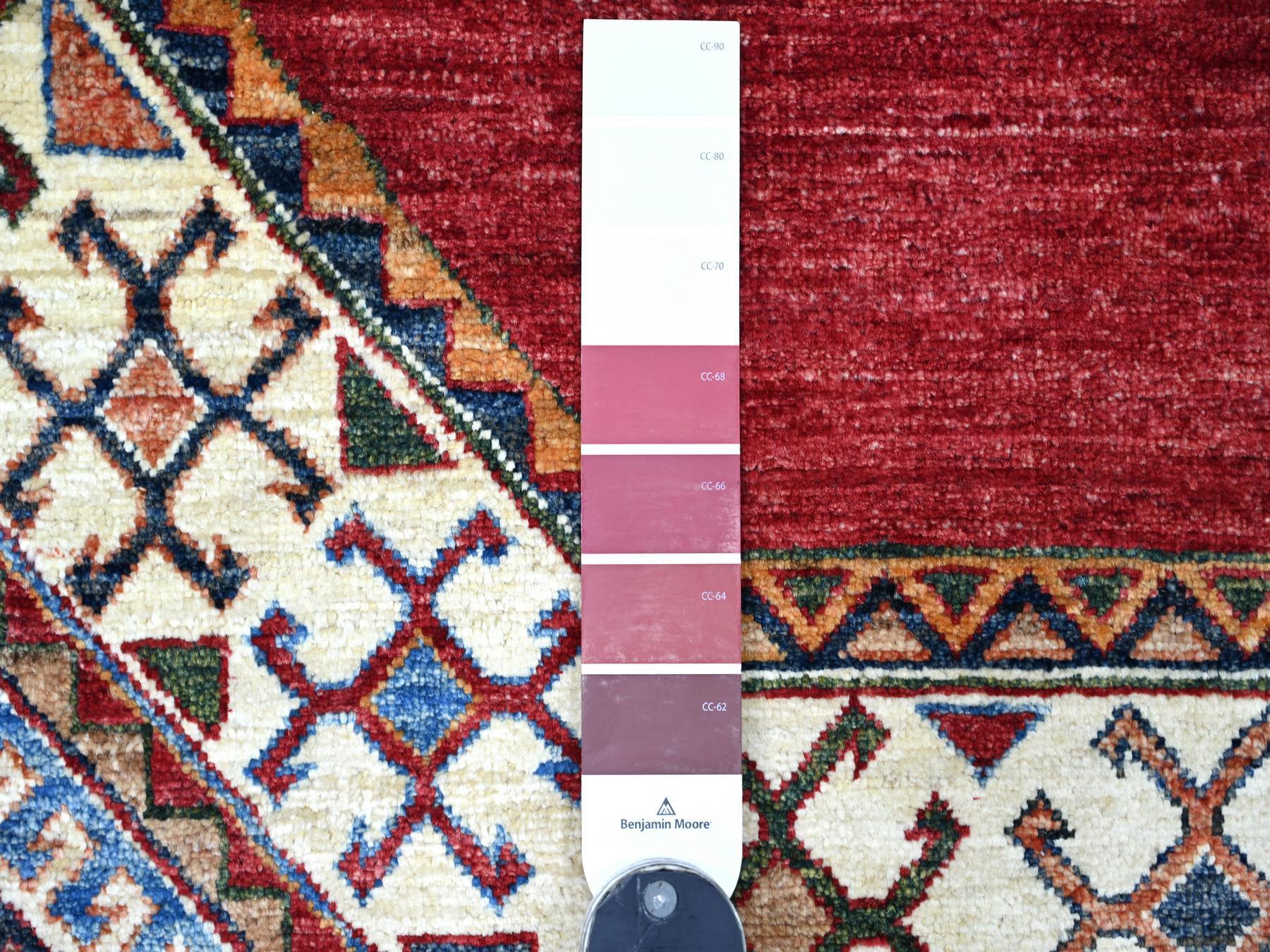 Kazak Kazak hand-knotted wool rug in Red, 6'6" x 6'6" — SKU O021290 (view 3)