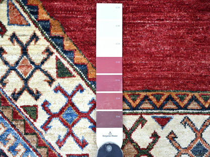 Kazak Kazak hand-knotted wool rug in Red, 6'6" x 6'6" — SKU O021290 (view 3)
