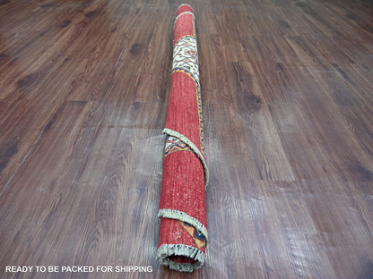 Kazak Kazak hand-knotted wool rug in Red, 6'6" x 6'6" — SKU O021290 (view 4)
