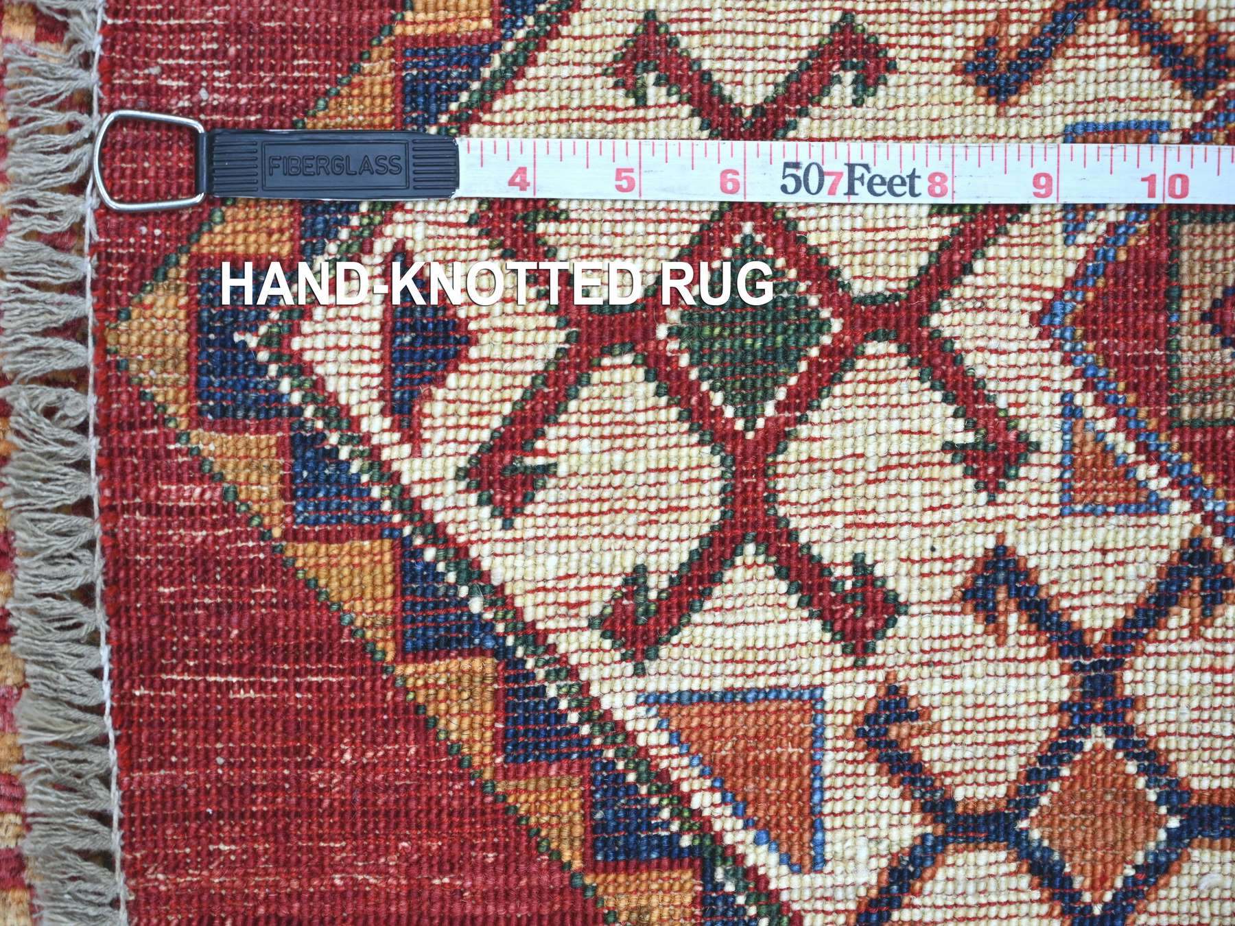 Kazak Kazak hand-knotted wool rug in Red, 6'6" x 6'6" — SKU O021290 (view 6)