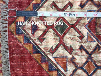 Kazak Kazak hand-knotted wool rug in Red, 6'6" x 6'6" — SKU O021290 (view 6)