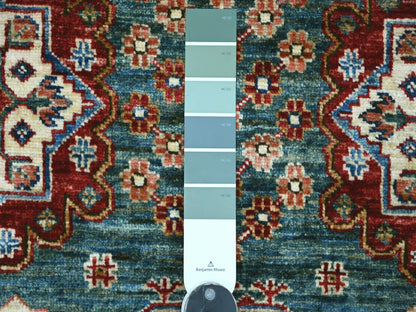Green 5'10" x 8'8" Tribal & Geometric Hand knotted Wool Rug - Sku: O021292