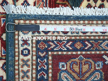Green 5'10" x 8'8" Tribal & Geometric Hand knotted Wool Rug - Sku: O021292