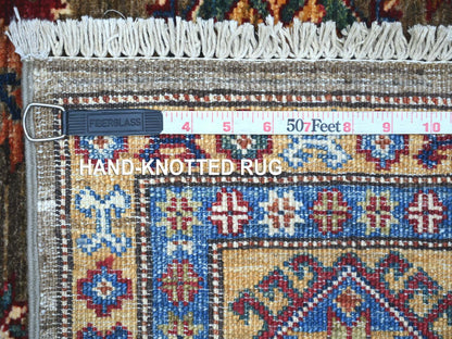 Brown 6'0" x 6'0" Tribal & Geometric Hand knotted Wool Rug - Sku: O021293