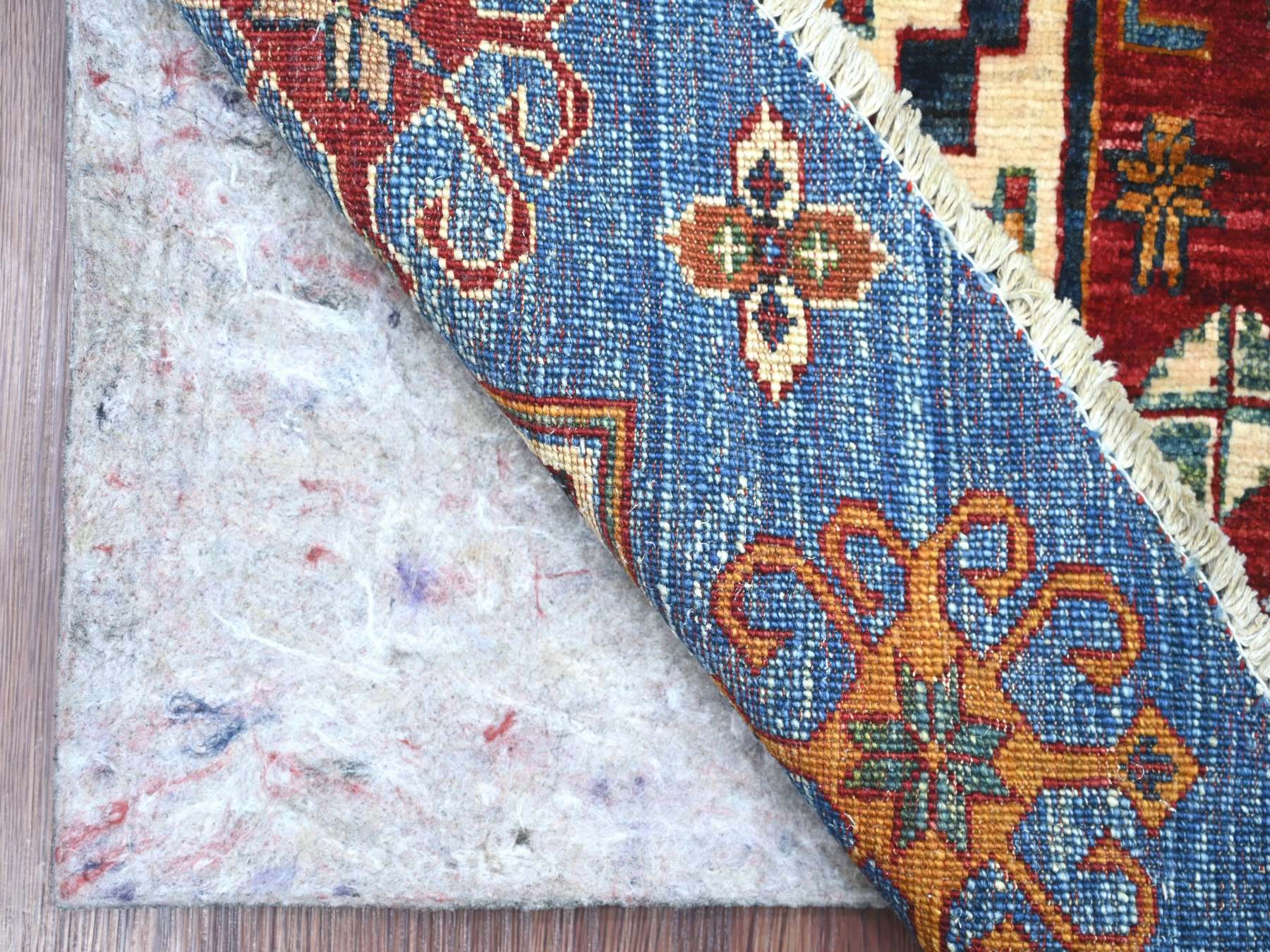 Blue 5'7" x 5'7" Kazak Hand knotted Wool Rug - Sku: O021294