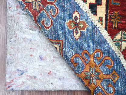 Blue 5'7" x 5'7" Kazak Hand knotted Wool Rug - Sku: O021294