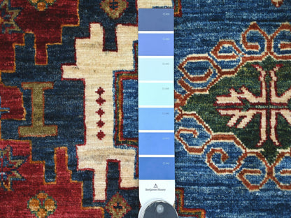 Blue 5'7" x 5'7" Kazak Hand knotted Wool Rug - Sku: O021294