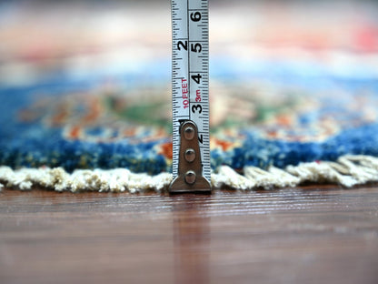 Blue 5'7" x 5'7" Kazak Hand knotted Wool Rug - Sku: O021294