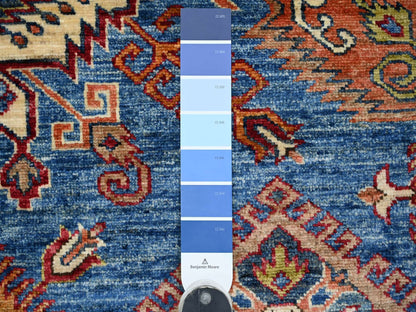 Blue 5'10" x 8'10" Tribal & Geometric Hand knotted Wool Rug - Sku: O021297