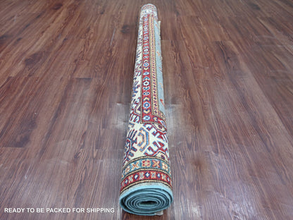 Grey 4'9" x 6'7" Tribal & Geometric Hand knotted Wool Rug - Sku: O021300