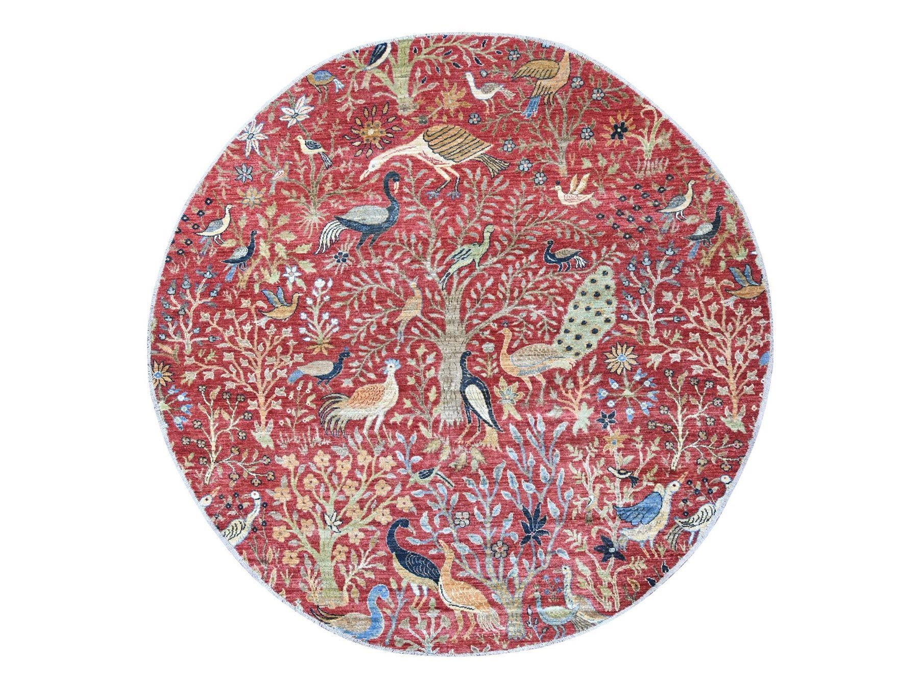 Peshawar Oushak hand-knotted wool rug in Red, 8'1" x 8'3" — SKU O021306